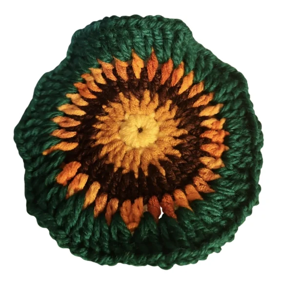 Hand Crafted 2pc Set Crochet Sunflower Coaster Home Decor Floral Retro Mug Rug - Picture 16 of 17